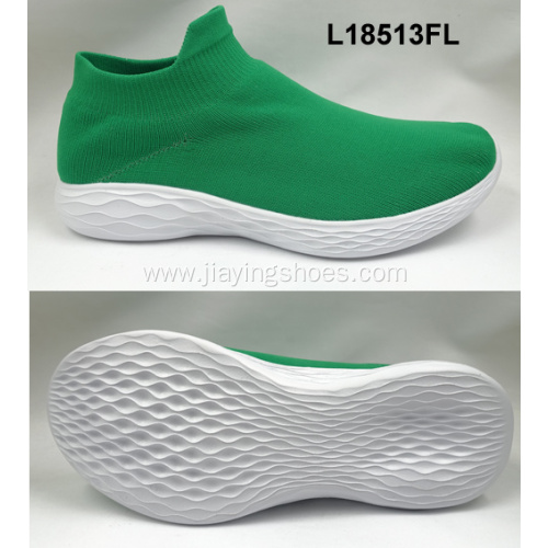 Green Sock Shoes woman fashion fly knit casual sock sneakers Supplier